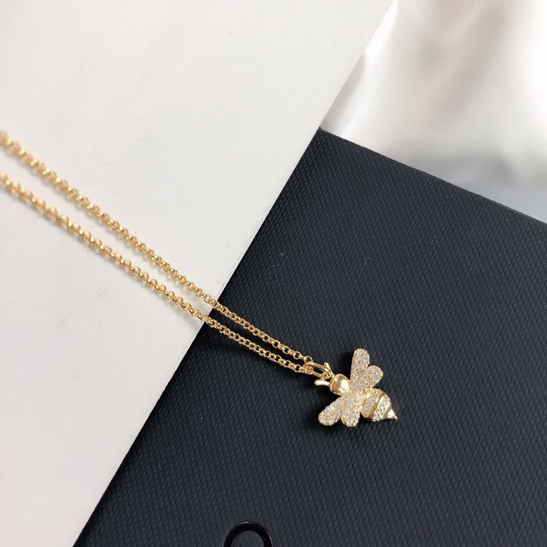 APM Monaco Gold Bee Charm Necklace